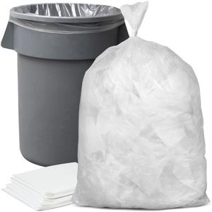 Plasticplace 56 Gallon Trash Bags - Clear High Density Garbage Bags - Heavy Duty, Scent-Free, Large Trash Can Liners for Kitchen, Commercial, & Garden Use 16 Microns, Leak-Proof, 43" x 48" (150 Count)