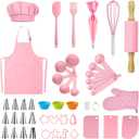 47pcs Kids Cooking Baking Set , Kids Chef Role Play Costume Set for Real Cooking , Chef Hat and Apron Cake Biscuit Tools, Birthday for 4 5 6 7 8 9 10 Year Old ,Toddler Dress Up and Pretend Play