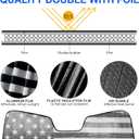Litivy Windshield Sun Shade Compatible with Jeep Wrangler JK JKU JL JLU 1997-2023 & Jeep Gladiator JT 2020-2023 16.5"x52.5" Folding Front Window Sun Shade for Car Accessories (American Flag)
