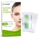 Facial Wax Strips - 100 Count, Facial Hair Removal for Women, Waxing Strips for Face Eyebrow Upper Lip Cheek Hair Remover, Quick & Painless Waxing Kit for All Skin Types