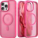 Magnetic for iPhone 16 Pro Max Case,Powerful Built in Magnets Compatible with MagSafe,Slim Fit Translucent Matte Shockproof Anti-Fingerprint Cover for iPhone 16 Pro Max 6.9",Rose Red (iPhone 16 Pro Max, Rose Red)