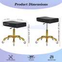 Antlu Rolling Stool with Wheels for Massage Medical Doctor, Heavy Duty Roller Stool for Salon Office Lab Tattoo Artist Spa (Black,450 Lbs Capacity)