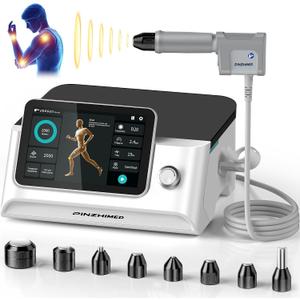 2026 Upgraded Shockwave Therapy Machine, Non-Invasive Extracorporeal ESWT Shockwave Therapy with 8 Heads for Pain Relief, Muscle, Joint & Tissue Regeneration, 10 bar & 10 Modes for Home & Institution