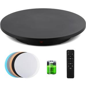 Photography Turntable 16.5inch/220lbs, Powered USB Power Supply Motorized Rotating Display Stand 360 Degree with Remote Control Electric Turntable for Products Photo or Short Video (Black)