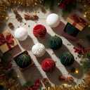 Suzile 12 Pcs Large Velvet Christmas Ball Ornaments, 4 Inch Burgundy & Green & White Flocked Christmas Tree Ornament Shatterproof Hanging Xmas Ball Bulbs for 2025 Xmas Tree Home Decorations (Mixed)