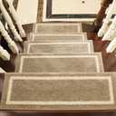 COSY HOMEER Soft Stair Treads Non-Slip Carpet Mat 28inX9in Indoor Stair Runners for Wooden Steps,Stair Rugs for Kids and Dogs, 100% Polyester TPE Backing 4pcs,Beige