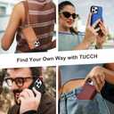 TUCCH Adjustable Crossbody Wallet Case for iPhone 16 Pro Max (6.9"), RFID Blocking [6 Card Slots][Detachable Lanyard], Magnetic Flip Wallet PU Leather Phone Cover for iPhone 16 Pro Max, Textured Black