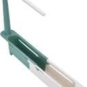 Zerodis Telescopic Sink Storage Rack, Telescopic 2in1 Sink Expandable Storage Drain Basket Towel Rack Under Sink Organizers Telescopic Sponge Soap Holder for Kitchen Sink (Green)