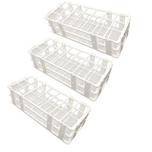 3 Packs Plastic Test Tube Rack, 21 Holes Lab Test Tube Rack Holder for 30mm Test Tubes, White, Detachable (21 Holes)