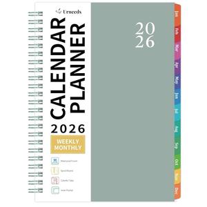 2026 Planner - 2026 Planner Weekly and Monthly from Jan. 2026 - Dec. 2026, Calendar Planner 2026 with Monthly Tabs, Inner Pocket