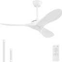 YJFAN 42'' Ceiling Fan no Light,Outdoor Ceiling Fan with Remote Control,3 Plastic Blades with White Finish, Suitable for Outdoor Patio,Porch,Living Room