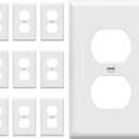 ENERLITES Duplex Wall Plates Kit, Electrical Outlet Covers, Standard Size 1-Gang 4.50" x 2.76", Unbreakable Polycarbonate Thermoplastic, Electric Receptacle Plug Covers, 8821-W-10PCS, White, 10 Pack