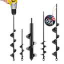Auger Drill Bit for Planting 4 Pack Garden Spiral Hole and Bulb Planter Tool for Umbrella Holes - Compatible with 3/8 Inch Hex Drive