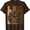Leo Girl African American Women Melanin Birthday T-Shirt (Small, Brown)