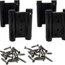 2 Pairs (4Pcs) 3inch Double Action Spring Hinge Stainless Steel Cafe Saloon Door Swing Self Closing Black with Screws