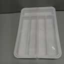 Aujen Silverware Organizer - Expandable Kitchen Drawer Organizer, Adjustable Utensil Organizer, Cutlery Tray for Forks, Knives, Multipurpose Kitchen Organizers and Storage Solution, White, Medium