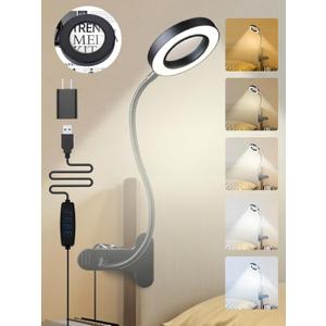 10X Magnifying Glass with Light,5 Colors+10 Brightness Reading Lamp,58 LED Magnifier with Light,750 Lumen Lighted Magnifying Glass for Reading,Clip on Lamp for Desk/Bed/Work/Nail [Adapter]