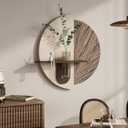 Troartos 3D Textured Neutral Abstract Wall Art with Vase, White and Brown Wall Decor with Rabbit Decoration, Minimalist Geometric Artwork for Living Room Hallway Dining Room Bedroom Office, 24x24 In