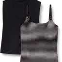 Amazon Essentials Women's Maternity Nursing Friendly Camisole with Adjustable Straps and Built-in Shelf Bra, Pack of 2 (Medium)