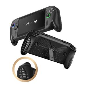HIERYQHE Silicone Case for ASUS ROG Xbox Ally X 2025, Built-In Kickstand, Full-Body Shockproof Protective Cover,Anti-Slip & Scratch-Resistant TPU Skin, Ergonomic Grip Cover for ROG Ally X 2025,Black