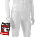 TopMaster Male Form Mannequin - Versatile 360 Design, Easy Assemble, Full Body 38'' Chest Male Mannequin with Adjustable Posture, Turnable Head and Flexible Limbs - White