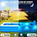 Extra Large Inflatable Pool With Lights,Upgraded Solar Powered Blow Up Pool For Adults,Inflatable Kids Swimming Pool with Seat& Backrest,Big Inflatable Kids Pool For Backyard,120x73x20IN-White