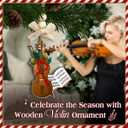 3 x Miniature Violin Christmas Ornament  Holiday Music Wooden Ornaments Home Decor, Vintage Musical Instrument Gift for Violinists, Violists, Music Lovers & Violin Teachers