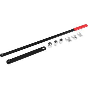 Performance Tool W84010 8 pc Long Handle Serpentine Belt Tool Kit for Spring-Loaded Idler Pulleys - Includes Crowfoot Wrenches and Sockets