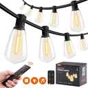 addlon 48FT Outdoor Lights with Remote,Dimmable Patio Lights with 30 Waterproof LED Bulbs, String Lights for Outside Works with APP, Music Sync Outdoor String Lights for Balcony Backyard