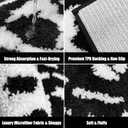 Black and White Non-Slip Bathroom Rug, Soft Absorbent Tufted Bath Mat, Machine Washable and Quick-Drying, Perfect for Bathtub, Bedroom, Shower, and Living Room, 18" x 26"