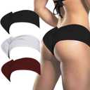 Women's Sexy Sports Briefs Ruched Butt Lifting Panties Half Back Soft Active Yoga Underwear 3 Pack (Large, Black/White/Wine Red)