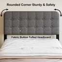 18 Inch Twin Bed Frame with Upholstered Headboard and Footboard, Heavy Duty Metal Slats, with Under Bed Storage, No Noise, No Box Spring Needed, Easy Assembly, Black