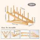 2 Pack Plate Stands For Display,Wooden Plate Holders for Displaying,5-Tier Craft Show Display Stands For Tabletop Book, Artwork, Photo, Puzzle, Magazine and Platter