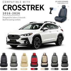 for Subaru Crosstrek 2016-2026 Car Seat Covers, Full Set, Black
Luxury Full Coverage Leather Seat Protectors, Waterproof Breathable, Non-Slip, Easy to Install, Airbag Compatible, All-Season