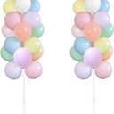 Balloon Column Kit Set of 2 With Balloons Included - Balloon Stand with Base, and Pole,Balloon Tower Backdrop Decoration for Wedding, Baby Shower,Graduation,Birthday Party,Bachelorette (Macaroon)