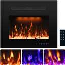 21.14" W Rear Electric Fireplace Inserts with 3 Flame & Top Light, Recessed Fireplace Heater,Thermostat, 750/1500W, Crackling Sound, Logs & Crystals, Timer, No Wall Mount