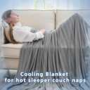 EMME Cooling Blanket King Size, Summer Bed Blanket for Hot Sleepers, Thin Lightweight Cold Blankets for Sleeping, Throw Blanket for Couch, Double-Sided Keep Body Cool, Grey Bed Sheet
