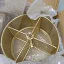 360 Rotating Metal Utensil Caddy - 4 Compartment Silverware Cutlery Holder Rotation Fork Spoon Napkin Organizer Flatware Storage Basket Party Countertop Buffet Picnic Camping Outdoor Gold