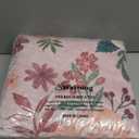 DUKINO Floral Round Rug, 4ft Washable Round Area Rug, Non Slip Indoor Low Pile Circle Rug, Soft Small Boho Design Circle Rug for Bedroom, Entryway, Living Room, Dining Room, Pink