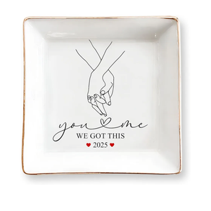 You & Me We Got This 4" Ceramic Jewelry Tray, Wedding Gifts for Couples 2025- Engagement, Just Married, Mr and Mrs Ring Dish Gifts for Bride/Wife, Valentine's Day, Anniversary, Birthday Gift for Her