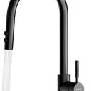 Kitchen Faucet with Pull Down Sprayer 17 Inch Tall Single Handle High Arc Kitchen Sink Faucet for Classic with Deck Plate, Matte Black