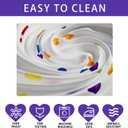 XCHI Rainbow Love Heart LGBTQ Tablecloth Round Pride Day Inclusion Lesbian Gay Bisexual Transgender Queer Homosexual Equality for Indoor Outdoor Dining Home Party Decorations 60x60 Inch