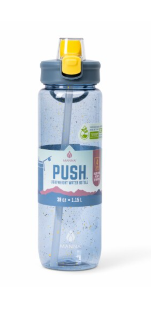 Manna™ Push™ Water Bottle - Blue
