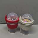 Yogurt Parfait Cups for Breakfast, Oatmeal or Fruit Container, Snack Bowl and Spoon for Lunch Box, Portable & Reusable, 2 PCs (Green & Yellow)