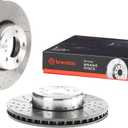 Brembo 09.C398.13 Composite two piece UV Coated Pillar Vented drilled + Slotted Front Brake Rotor BMW/BMW (BRILLIANCE) OE# 34106797602