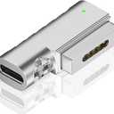 100W PD Quick Charge USB C to Magnetic 2 Adapter Connector Tip, Type-C to Mags 2 Converter with LED Indicator Light for 2013-2015 MacBook Pro Air, Silver