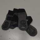 EXPAWLORER Anti-Slip Dog Socks,Dog Boots&Paw Protectors to Prevent Licking,Dog Shoes for Hot/Cold Pavement, Double Sides Non-Skid Traction Control on Hardwood Floor for Senior Dogs (Medium (4 Count), Black)