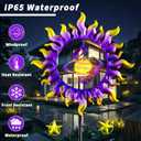 Wind Spinners Outdoor for Yard and Garden - Wind Sculptures & Spinners - 60 Inch Wind Spinner with Solar Powered Multi-Color Light for Yard Garden Backyard Lawn Sun and Star Decorations