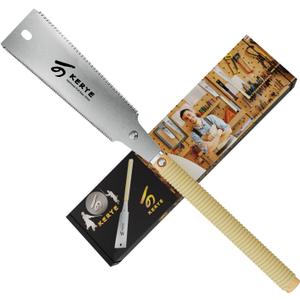 KERYE Japanese Pull Saw 9.5 Inch, Hand Saw with Double Edges of 10/17 TPI and Replaceable Blade, Ryoba Wood Cuttter, Sharp and Light Woodworking Tools Gifts for Men and Women-KY01