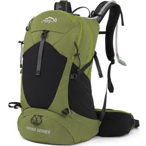 IX INOXTO Hiking Backpack, 26L/40L Waterproof Hiking Daypack with 3L Water Bladder and Rain Cover, Lightweight Travel Camping Backpack for Men Women (Dark Green)